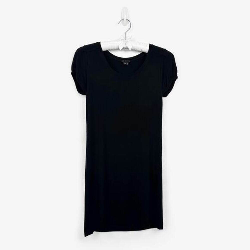 Theory Gena Mini Dress Size S Black Career Office Minimalist Soft Stretch Casual